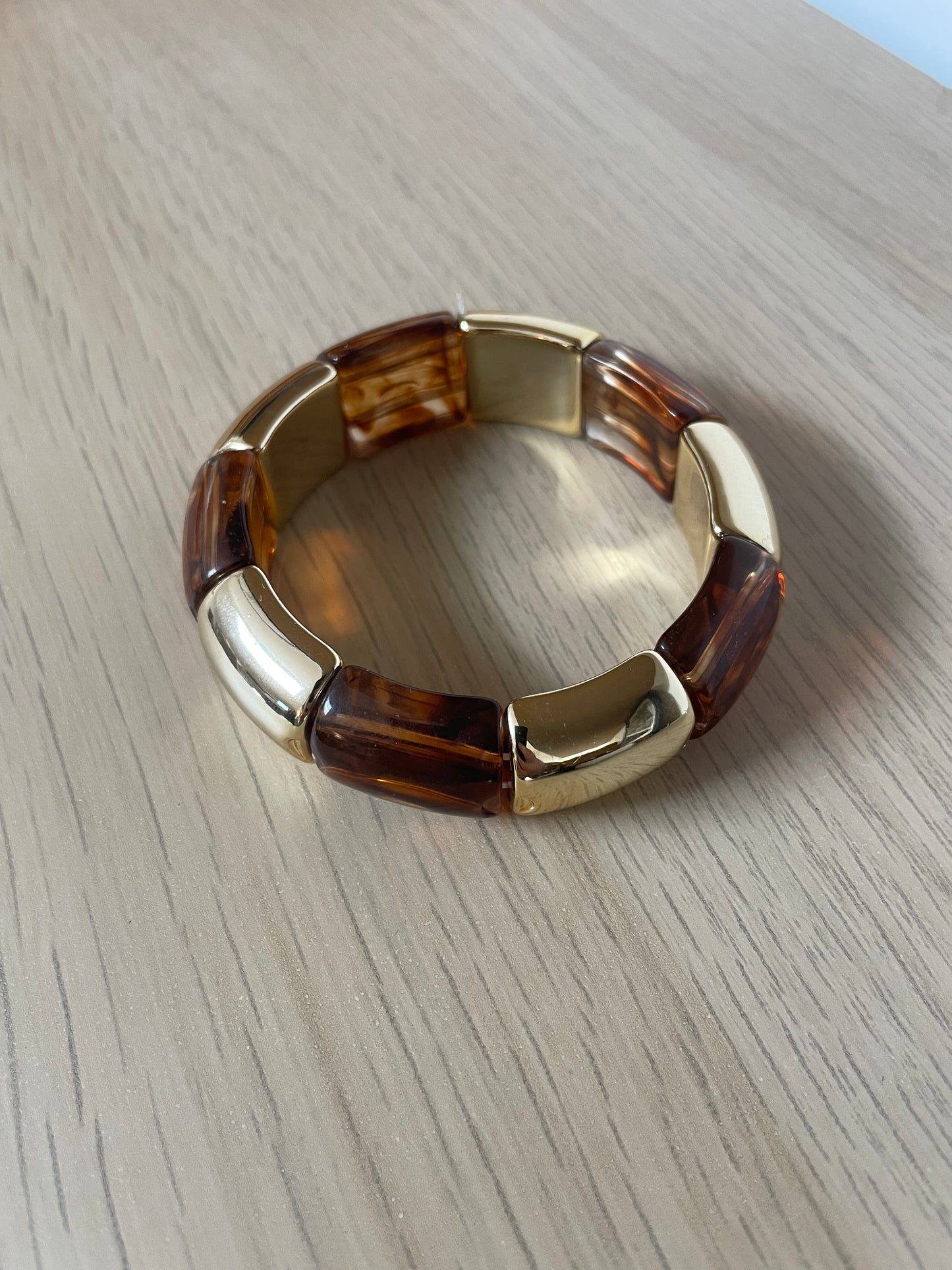 Bracelet Doré Marron Ambré