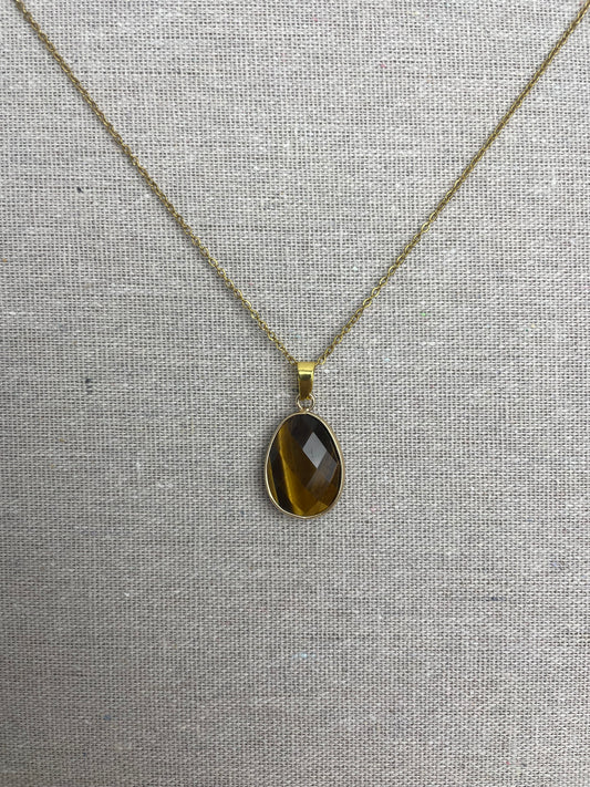 Collier pendentif Œil de Tigre