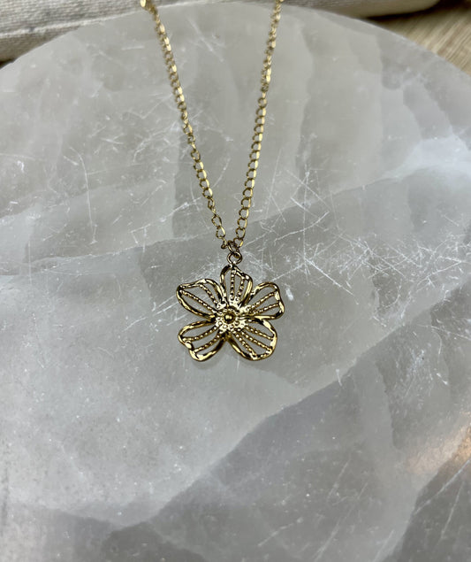 collier pendentif doré acier inoxydable fin et délicat