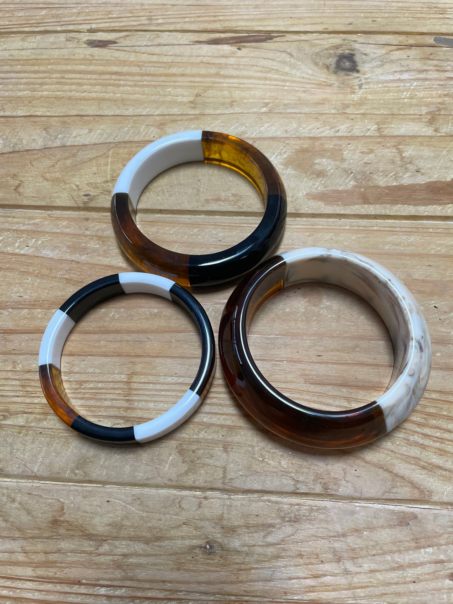 Jonc ambré beige marbré