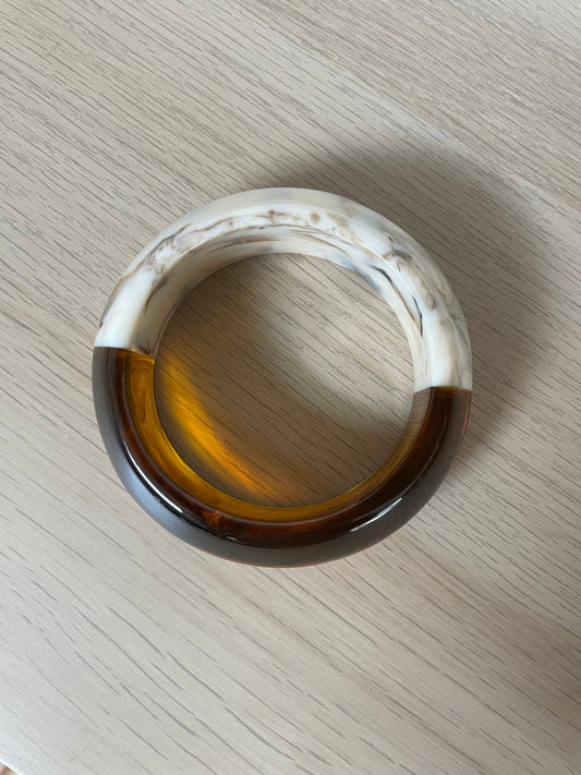 Jonc ambré beige marbré