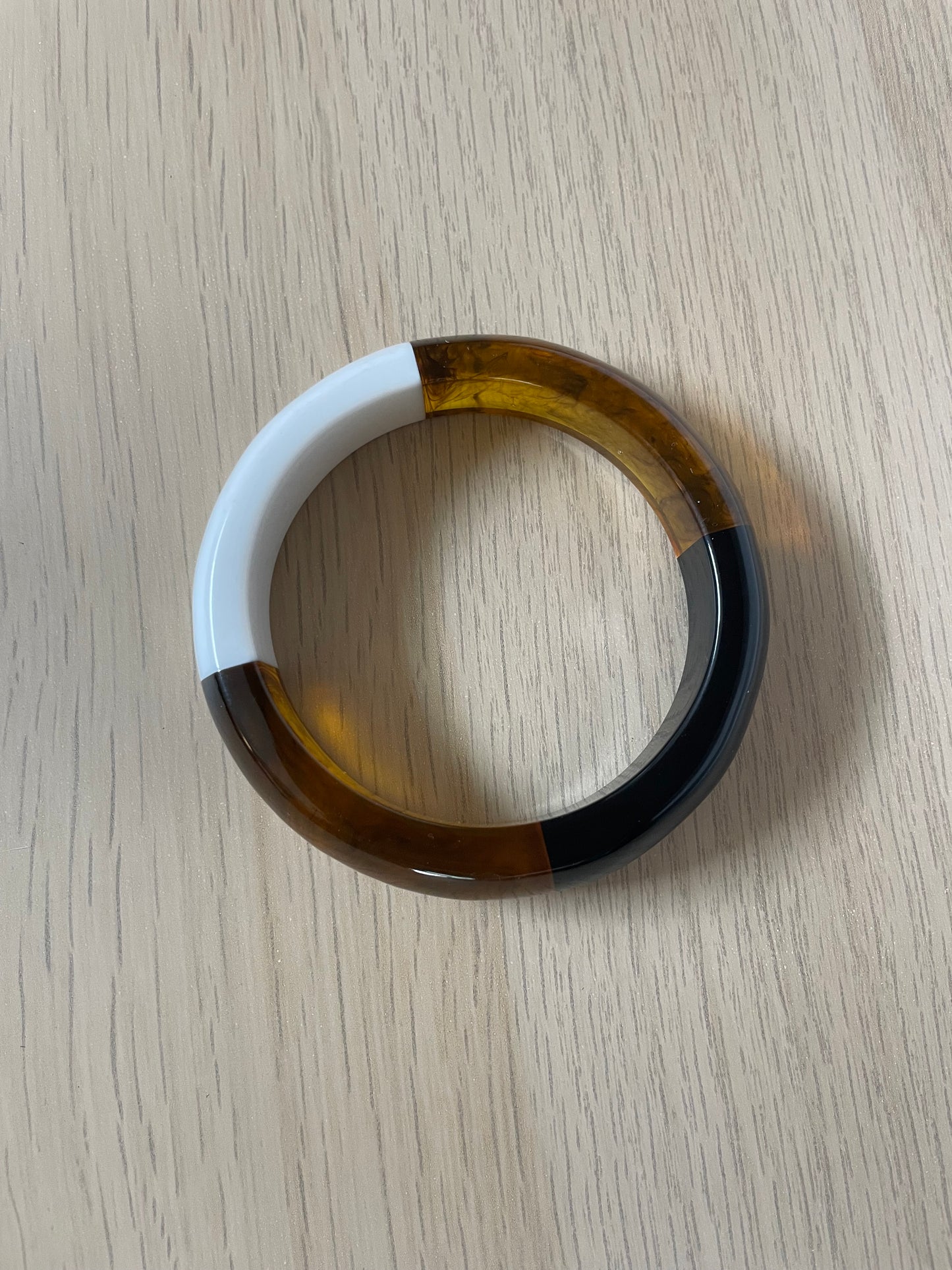 Jonc ambré noir blanc