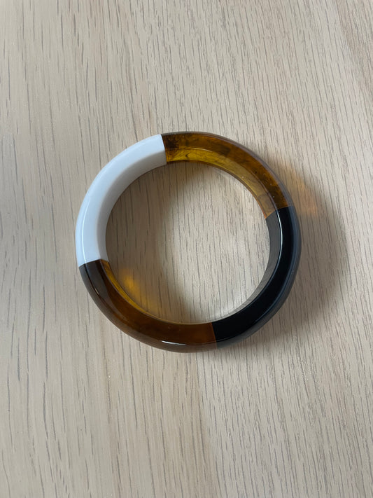 Jonc ambré noir blanc