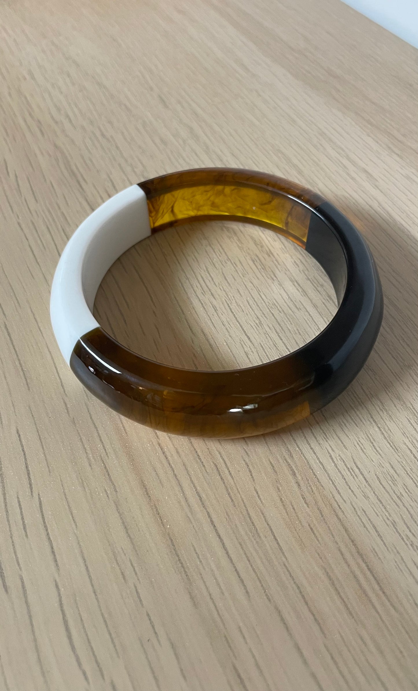 Jonc ambré noir blanc