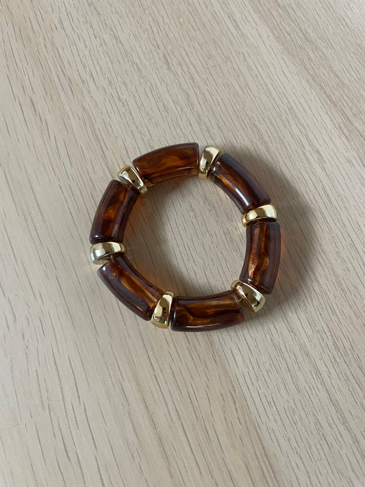 Bracelet Marron Ambré Doré