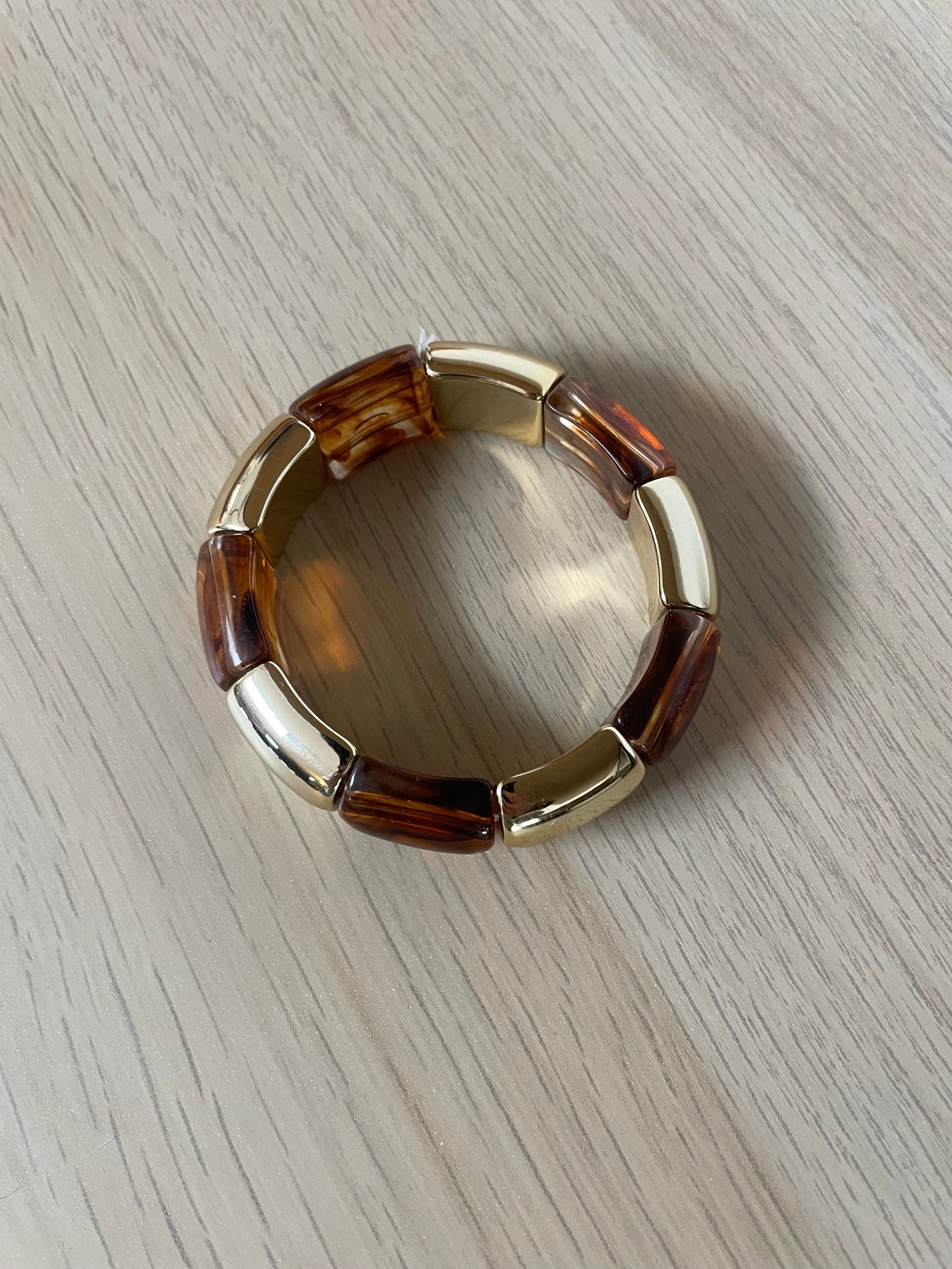 Bracelet Doré Marron Ambré