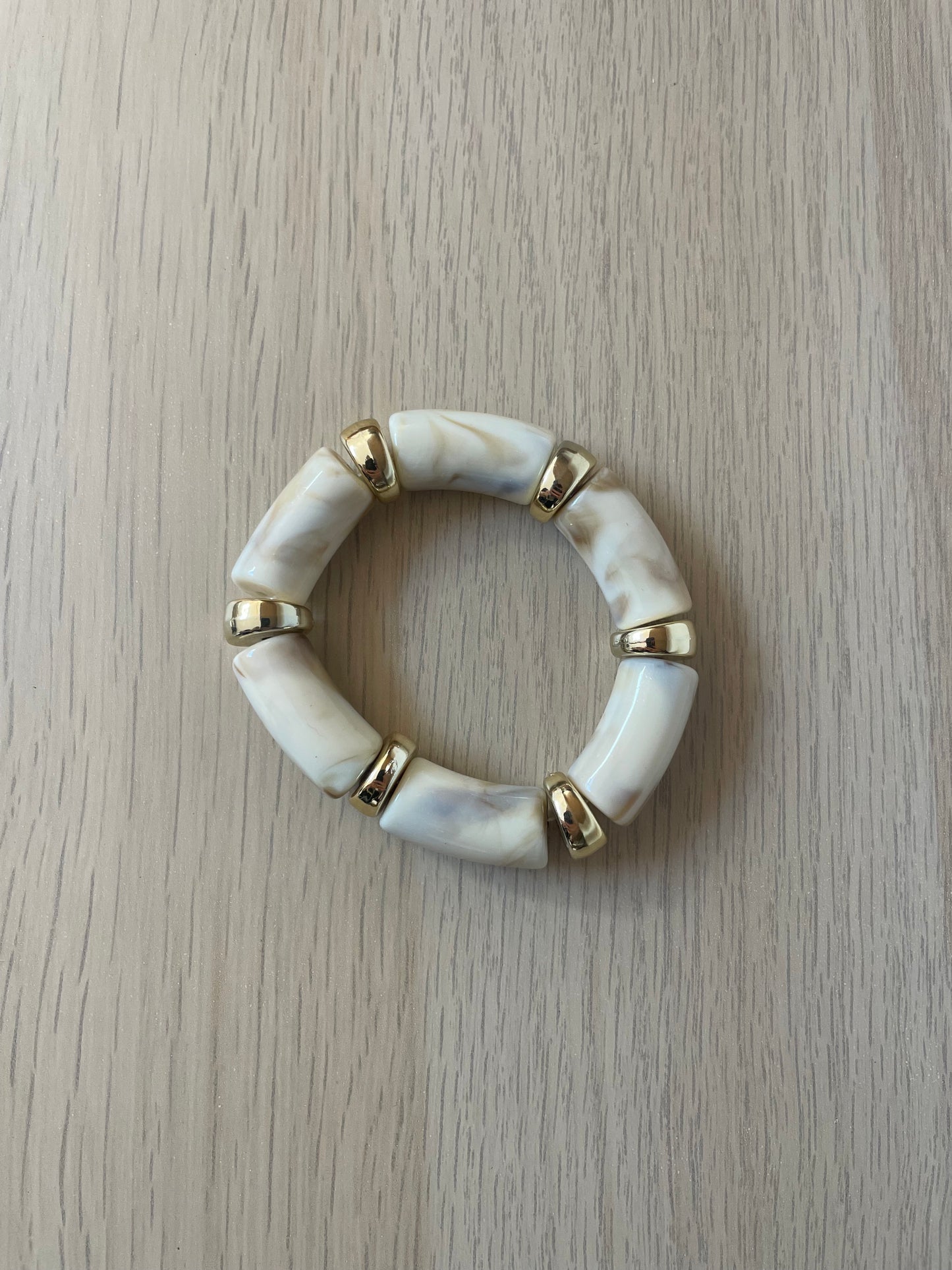 Bracelet marbré beige doré