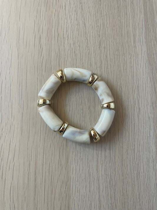 Bracelet marbré beige doré