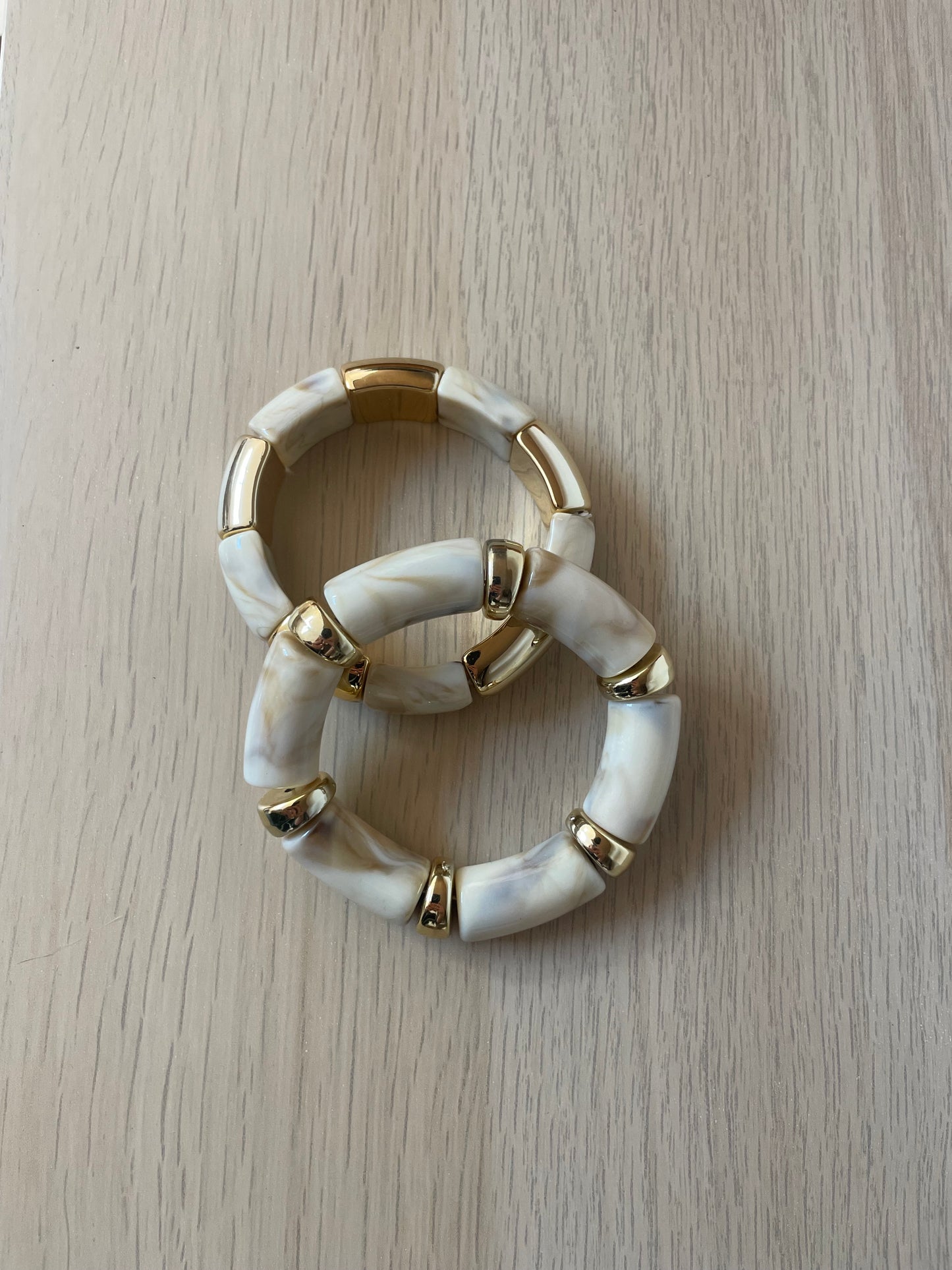 Bracelet marbré beige doré
