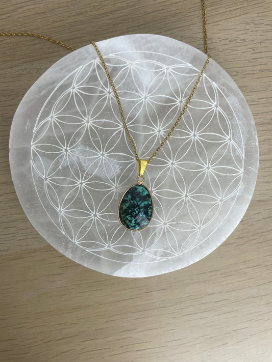Collier pendentif Turquoise d'Afrique